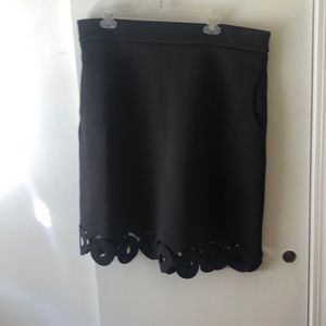 Eloquii Laser cut scuba a-line skirt
